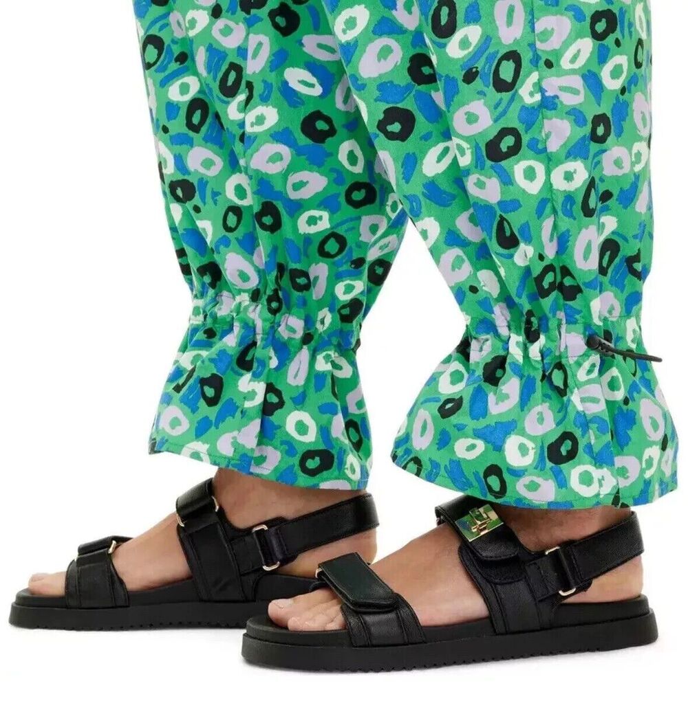 Diane von Furstenberg Target Utility Jazz Dot Green Cargo Pants size XXS NWT - Picture 3 of 8